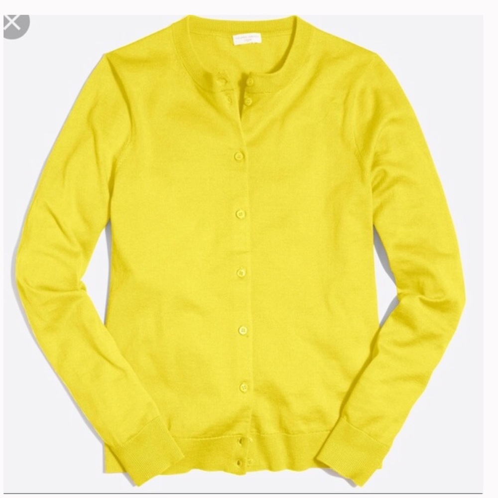 J.Crew Caryn Button-Front Cardigan Neon Yellow